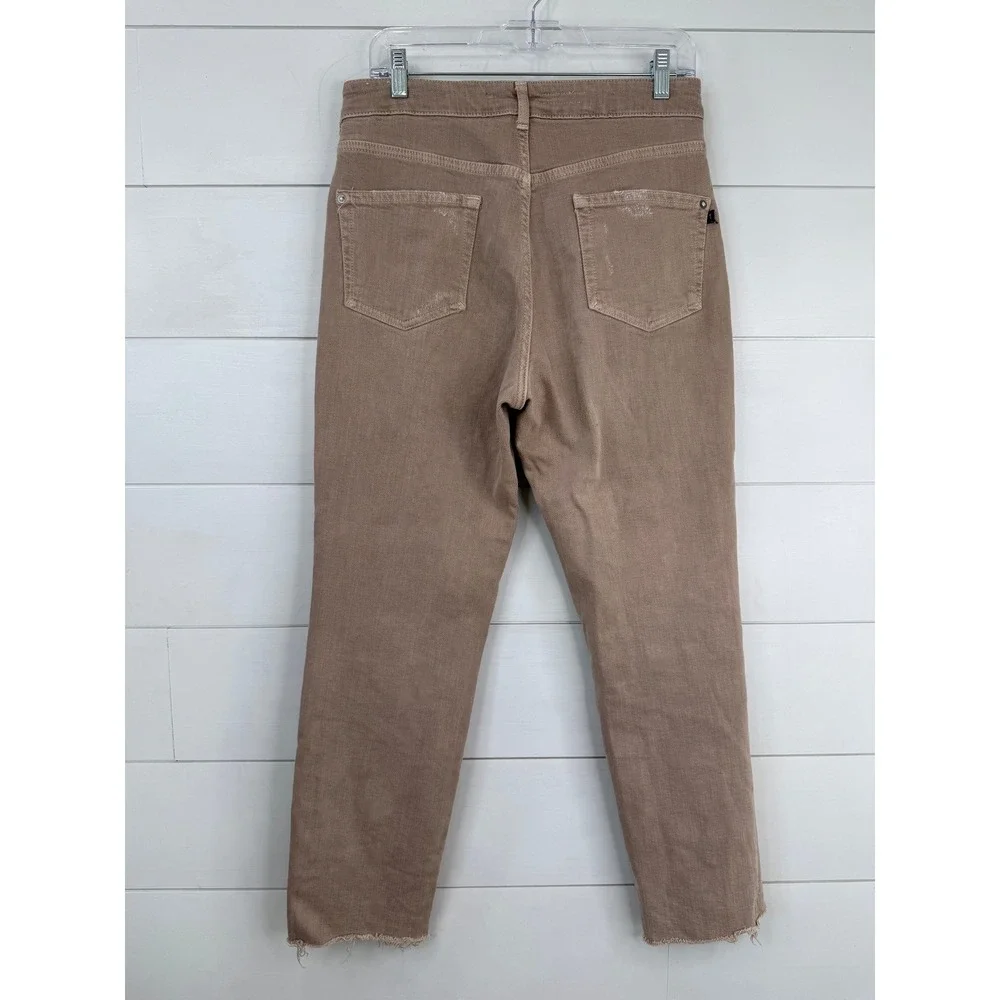 Pilcro THE VINTAGE Straight Jeans Women 29 High Rise Raw‎ Hem NEUTRAL TAN ANKLE